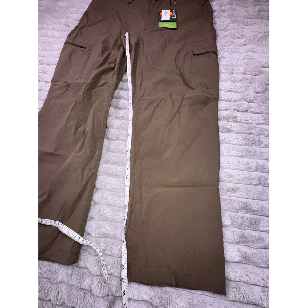 L.L.Bean Cresta Hiking Pants Mens‎ 38x29 Stretch Dark Cinder Tan Utility UPF 50+